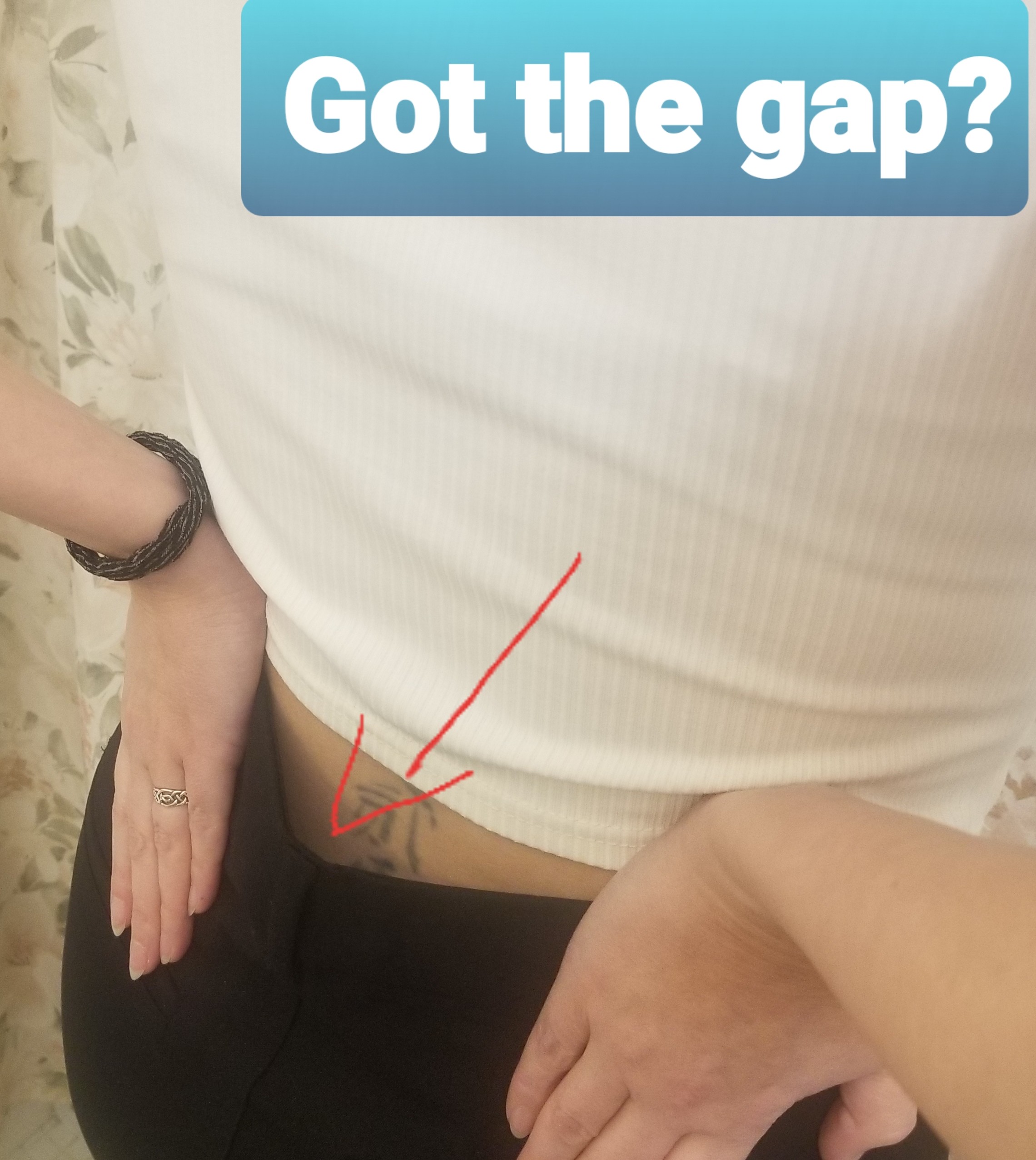 image of waist band with a gap